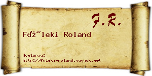 Füleki Roland névjegykártya